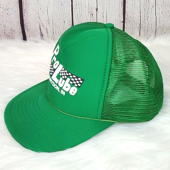 Vintage 90s Mechanic ProLube Indiana Green Mesh Snapback Trucker Hat Adjustable - Picture 8 of 12